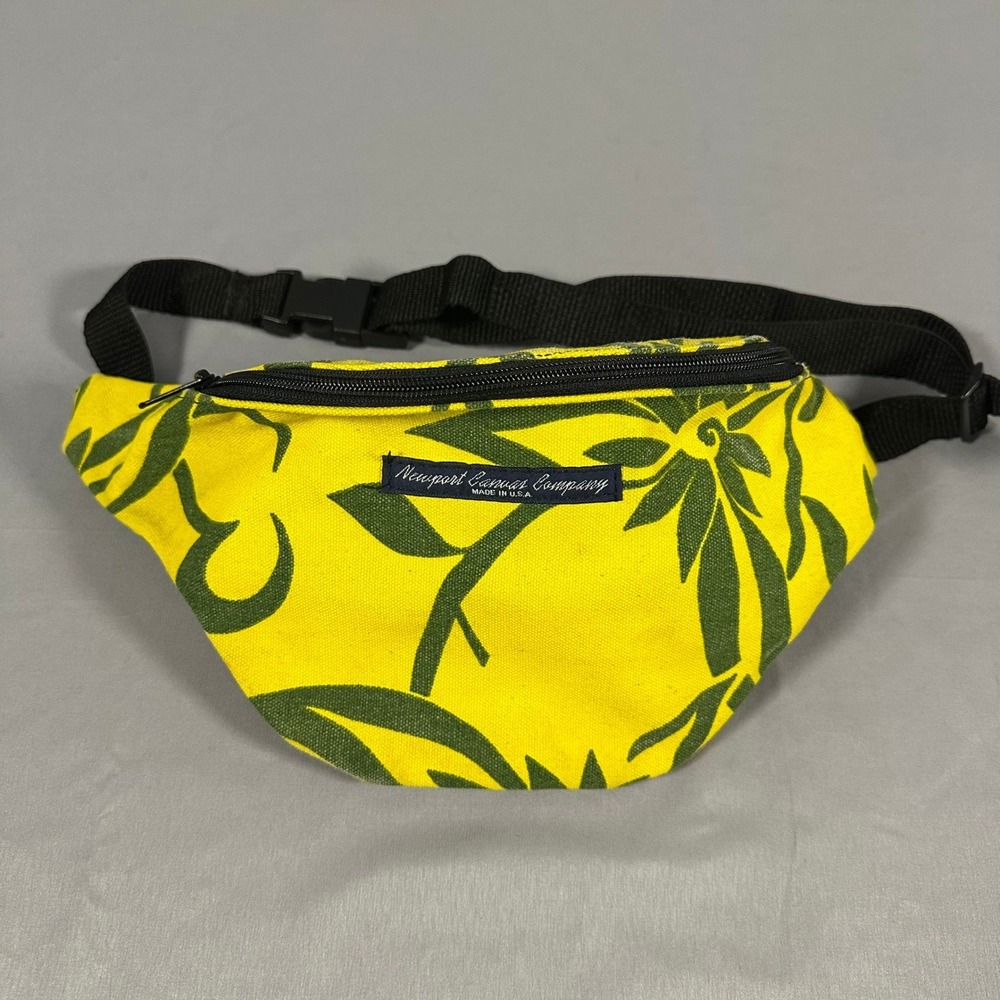 Newport Canvas Company Fanny Pack Small Yellow Unisex Floral Canvas Made in USA